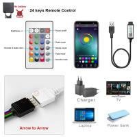 Tira De LED SMD5050 1M/2M/3M USB Para TV Y Escritorio Luz De Fondo Cambio De Color Decoración De Dormitorio Lámpara LED Bluetooth DIY Iluminación - details 4