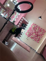 Pared De Flores Artificiales Rosa De Seda Para Decoración De Bodas Bebés Y Navidad Estilo De Hojas Verdes Y Rosas Tamaño Grande - details 11