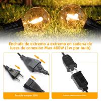 Luz De Cadena G40 Exterior Bombilla LED De Vidrio Ambarino Dimmer IP44 Impermeable Decoración Para Patio De Casa Garland De Luz Faeira Conectable - details 3