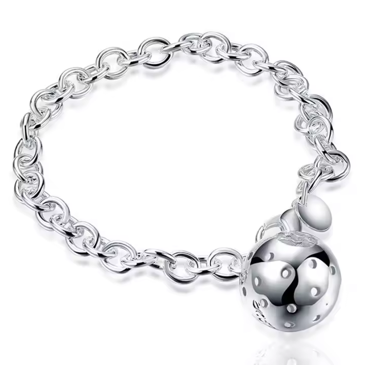 Sterg Sier Hollow Ball Colgante Mujer Moda Joyería Pulsera Cadena - 1