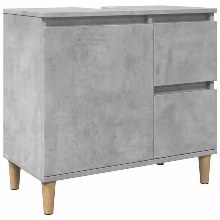 Mueble de lavabo Madera Ingeniería gris Hormigón 65x33x60 cm - 1