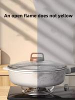 Sartén Profunda Multifuncional Antideslizante Para Freír Y Saltear Saneamiento Cocina Con Piedra Médica Antiadherente Para Huevo Y Omelette - details 4