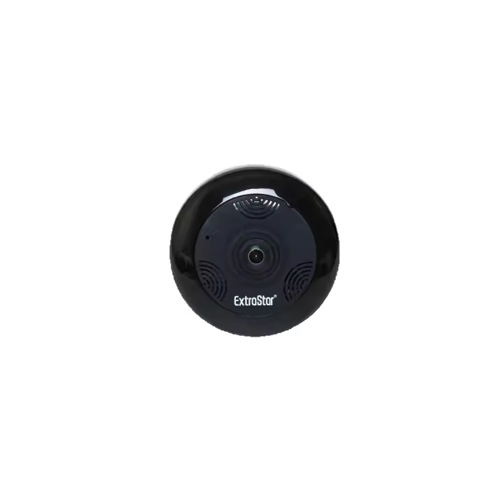 Cámara WiFi 360° Fisheye HD 960p con audio bidireccional, visión panorámica, control por app, grabación en MicroSD hasta 128 GB, ideal para bebés, mascotas y vigilancia de interiores - Extrastar - 1