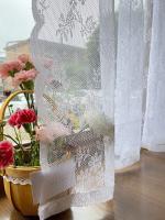 Cortinas De Encaje Floral Transparentes Para Sala De Estar 1 Pieza Con Bolso De Palas Cortina De Ventana Para Dormitorio Estilo Pastoral - details 1