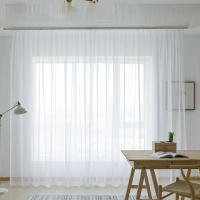 Cortinas De Tulle Transparente Y Sutil Para Sala De Estar Comedor Dormitorio Y Puerta De Ventana Blanco Decoración De Hogar Y Boda 2 Hojas - details 6