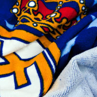 Real Madrid Poncho Toalla de Playa y Piscina 55x55cm, 250g/m², Poncho Infantil para Niños Real Madrid, Toalla de Baño Microfibra, Regalo Cumpleaños, Color Azul - details 0