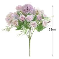 1 Rama De Flores Artificiales Rosa Hidranegra Peonía Vintage Para Novia Decoración De Casa Y Boda Plantas Falsas De Seda - details 0