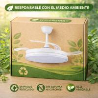 AkunaDecor- Ventilador de Techo Arpon Blanco con Aspas Retráctiles, Motor DC Ultra Silencioso, LED Regulable CCT 3 Tonos de Luz, 6 Velocidades, Función Verano Invierno, Temporizador, Mando y Smart App según modelo, 91cm 107cm 122cm y music. muy silencioso - details 4
