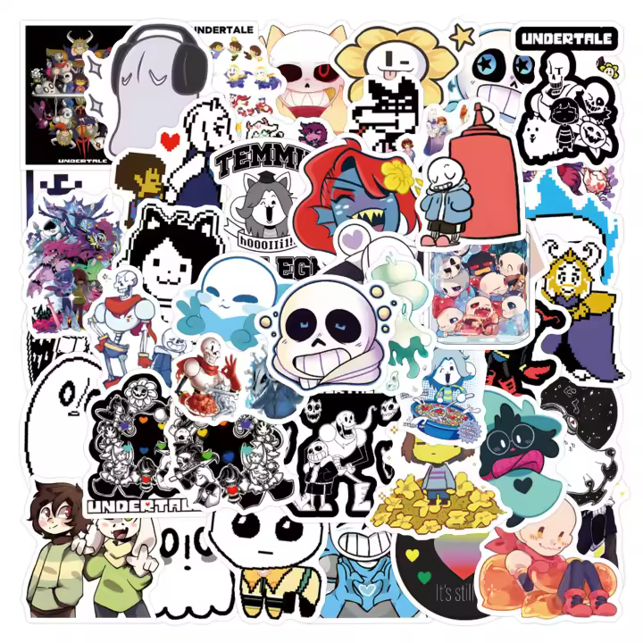55Pcs Parches De Undertale Resistentes Al Agua Para Scrapbooking Teléfono Móvil Equipaje Patineta Decoraciones De Graffiti DIY - 1