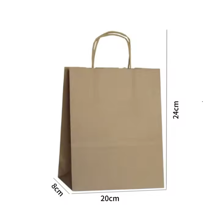DecorCasa - Bolsas de Papel Kraft con Asas Retorcidas , bolsa de papel ideal para regalos , comunioes , cumpleaños y bodas - 1