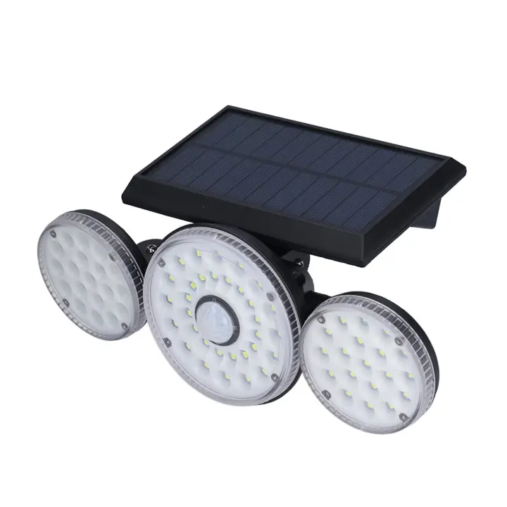 Luces Solares para Exteriores, Sensor de movimiento, 3 caras, ajustable, 70LED, IP65, reflector impermeable para patio, Jardín y Carretera - 1