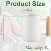 Botella De Riego De 1L Con Mango De Madera Y Boquilla Larga De Acero Inoxidable Para Plantas De Interior Jardín - details 8