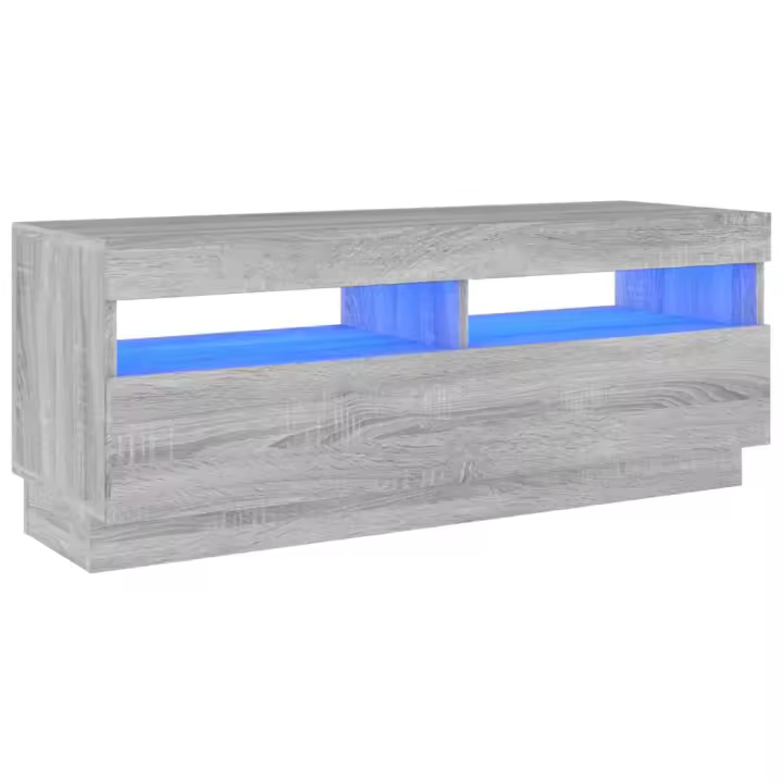 vidaXL Mueble de TV con luces LED gris Sonoma 100x35x40 cm - 1