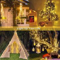 Luces De Hilo De Fairy Solar Exterior 32M Con 300/200/100/50 LEDS En Cobre Y Plata Resistente Al Agua 8 Modos Para Navidad Boda - details 12
