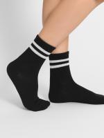 Conjunto De 6 Pares De Medias De Manga Media Para Mujer En Negro Y Blanco Absorbentes De Sudor Transpirables Y Versátiles - details 3