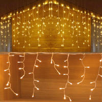 Juego De Luces De Navidad LED De 4M Guirnalda De Icicles Para Exterior Decoración De Jardín Y Calle Lámparas De Faiy Light Droop Tamaño 0.4-0.6m Calor Blanco/Morado/Multicolor/Azul - details 1