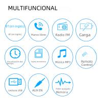 Receptor De Estéreo Para Coche Podofo 1din MP3 Multimedia Bluetooth FM Estéreo Digital Con SD USB TF AUX-IN Entrada DC 12V - details 3