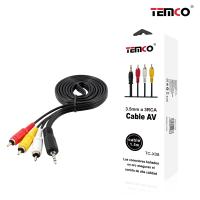 TEMCO Cable Videocamara Mini Jack 3.5mm a 3 RCA AV, 1.5m, Cable de Video con Conector macho 3.5mm RCA y Audio Video, Cable Aux Auxiliar 4 polos a RCA 3 Colores, amarillo, blanco y rojo, Clavija Bañado en Oro, Cable AVM Convertidor DV 150cm - details 0
