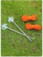 Clavos para suelo de exterior, clavos para tienda de campaña, clavos fluorescentes para cuerda de viento, clavos para tienda de campaña, gancho de cinturón recto de plástico con forma de mariposa. - details 12