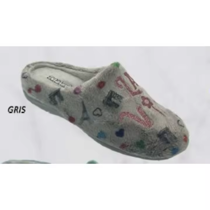 Devalverde zapatilla de hogar para mujer 6069 color gris - 1