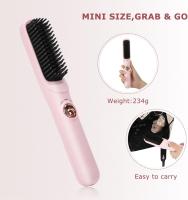 Cepillo alisador de cabello inalámbrico, peine alisador de cabello inalámbrico, para todo tipo de cabello, calentamiento rápido de 18 segundos, apagado automático de 30 minutos -Detalles 2