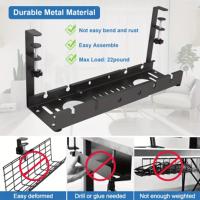 Rack De Almacenamiento Ajustable Para Debajo De La Mesa Cesta Colgante Para Cableado Y Enchufes Eco-amigable De Hierro Tamaño M - details 5