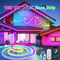 Tira De LED Neón RGBIC 1M 2M 3M 5M 10M 12V Impermeable Luz De Colores Completos Sincronización De Música Decoración Para Habitación De Juegos Y Sala De Estar - details 0