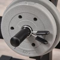 HOMCOM Banco de Pesas Multifuncional Banco de Musculación con Respaldo Ajustable Soporte de Barras Extensión de Piernas Almohadilla de Predicador Mariposa Entrenamiento en Gimnasio Oficina Negro - details 3