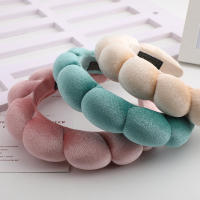 Cinta De Pelo De Veludo Alta Esponja Twists De Pan Frito Accesorio Para El Cabello De Color Sólido Adecuado Para Todas Las Estaciones - details 8