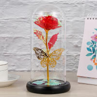 Lámpara De Noche Con Rosas Artificiales Y Mariposas LED Regalo Para Mujeres Y Niñas Luces Atmosféricas De Colores - details 8