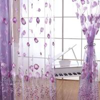 Cortinas De Voile Tulle 100x200cm Patrón De Tulipán Transparente Para Dormitorio Sala De Estar Balcón Cocina Cortina Solánea - details 18