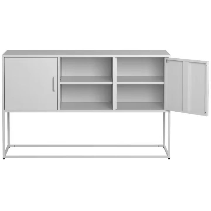 Mueble de metal Blanco, aparador y Casillero Caja Fuerte, Estructura metálica robusta, Color Blanco elegantemente, Altura 75 cm x ancho 120 cm x profundidad 40 cm - 1