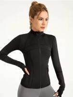 MOV-Chaqueta de fitness empalmada, Bolso elástico transpirable, chaqueta de yoga Deportiva para Corver y Cycling,Chaqueta de ropa de yoga deportiva de carrera, manga larga con cuello alto delgado, ropa de gimnasia deportiva - details 18