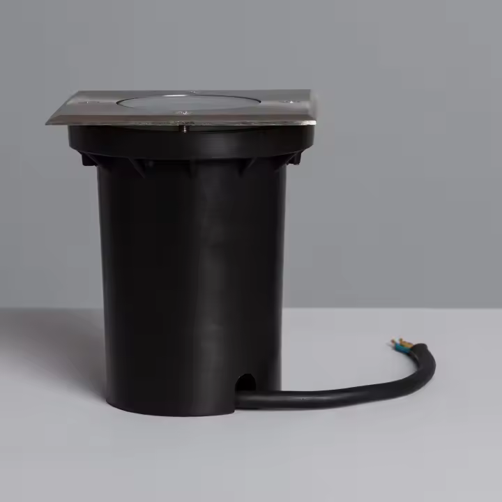 Ledkia Foco Exterior Empotrable Suelo Cuadrado Inox para GU10 Plateado - 1