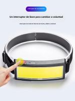 Linterna Frontal COB LED Super Brillante Recargable 180° Lámpara De Corbata Impermeable Para Actividades Al Aire Libre Como Ciclismo Pesca Camping Y Senderismo - details 4