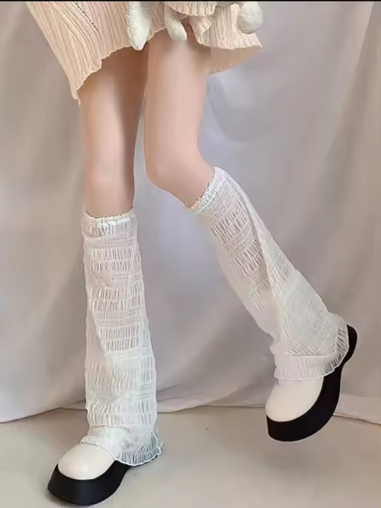 Pareja De Sleeves De Calcetines Largos Estilo Lolita Para Mujeres Calcetines De Cosplay De Verano Sin Costuras Hechos De Poliéster - 1