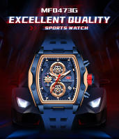 Reloj De Pulsera Deportivo Militar MINI FOCUS Para Hombre Con Cronógrafo Y Manos Luminosas Correa De Silicona Resistente Al Agua Color Azul Moda Casual - details 1
