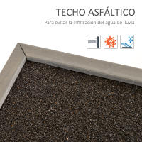 Outsunny Cobertizo de Almacenamiento de Madera para Jardín con 2 Estantes Interiores 2 puertas y Techo Inclinado para Exterior Terreza 87x46,5x96,5 cm - details 4