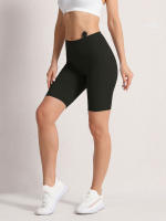 Shorts De Cintura Alta 2XXL Para Mujer En 16 Colores Estilo Fitness Con Bolsillos Y Compresión Ropa Deportiva Casual De Verano Nylon - details 7