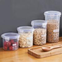 Ollas de almacenamiento de alimentos selladas de plástico transparente, tamaño S/M/L/XL, tarros de especias de caramelo de grano de cocina, contenedores de almacenamiento para Cocina - details 2