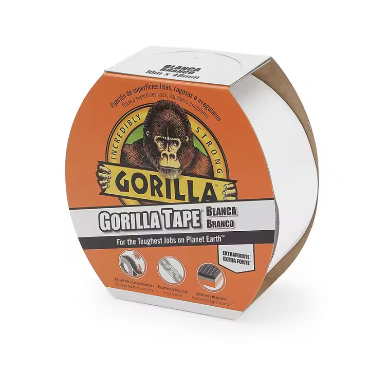 Cinta Americana Gorilla Extra Fuerte en diferentes medidas en color Negro, Blanco, Gris Plata, Transparente y Camuflaje - 1