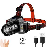 Linterna Frontal Recargable Con Sensor LED COB Chip Zoom Super Brillante Impermeable Para Pesca Camping Caza Advertencia - details 4