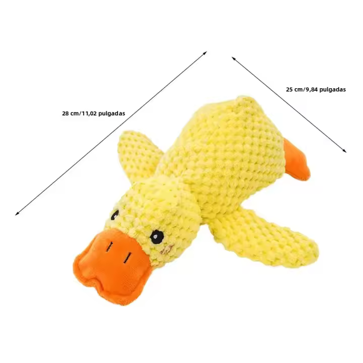 Juguete De Peluche Para Perro Tamaño 3 Compañero De Sueño Pato Resistente a Mordidas Alivio Del Estrés Masticar Dientes Sonido Relajante Para Mascotas - 1