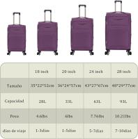 Artree | Juego de Maletas de Tela 4 Piezas. Set Maletas de Viaje de Tela Cabina Trolley 18" 20" 24" 28" - details 1