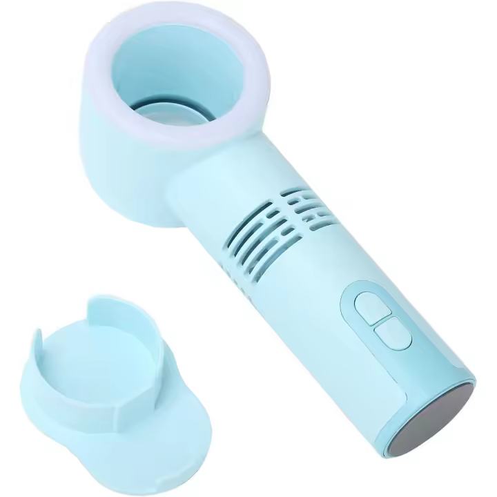 Mini ventilador portátil, mini ventilador de mano, ventilador portátil sin aspas, con mini luz nocturna, enfriador sin aspas, ventilador de escritorio con trípode, ventilador externo con batería recargable - 1