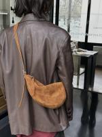 Bolso De Hombro Para Mujer De Cuero Genuino De Seda Mate Cuadrado Suelto Ondulado Invierno Otoño Bolso Cruzado Diario De Alta Gama - details 13
