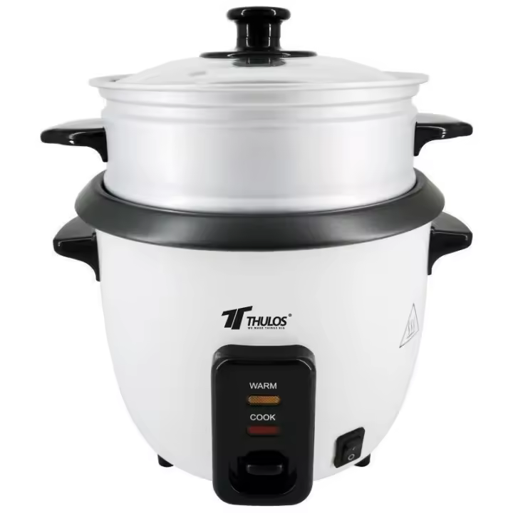 Arrocera Eléctrica de 1.0L - Ideal para 4-5 Raciones, Función de Mantener Caliente - Incluye Cuchara y Vaso Medidor - Protección Contra Sobrecalentamiento. THULOS TH-RK10 - 1