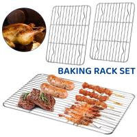 2Pcs Rack De Hornear Y Enfriamiento De Acero Inoxidable Resistente Al Calor Para Asar Y Barbacoa Relleno De Herramientas De Cocina - details 0