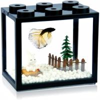 Pequeño Acuario En Forma De Cilindro Para Peces Ornamentales Tanque De Betta Tailandés Con 6 Agujeros Transparencia Alta Pila Stackable - details 2