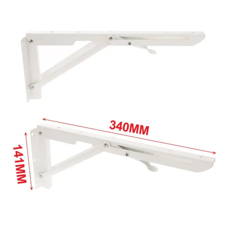 2pcs Soporte de Pared Triangular Plegable , Acero Inoxidable , Soporte Ajustable de Estante para Mesa , Ahorro de Espacio , Carga hasta 159 kg , 2 Unidades , Ideal para Estantes y Escritorios , Fácil Montaje - 1